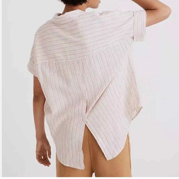 Madewell Courier Button Back Short Sleeve Blouse - Picture 6 of 6